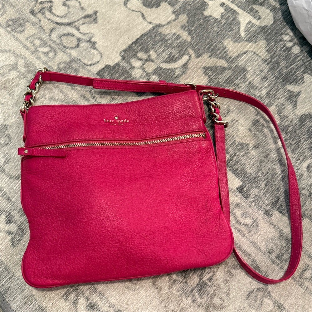 Kate Spade New York Cobble Hill Ellen Crossbody Bag Hot Pink Zip Logo
